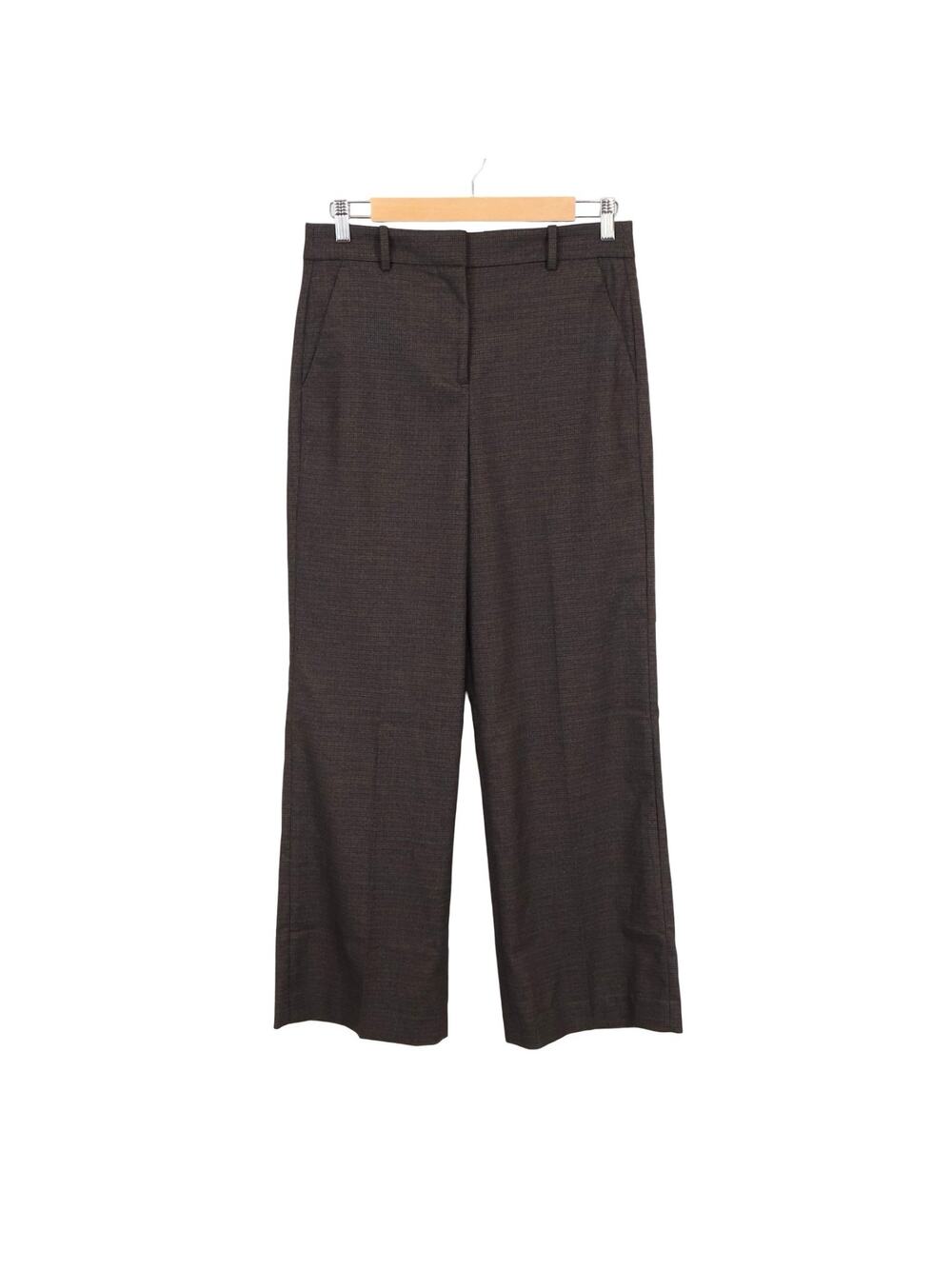 NWT J.Crew Factory Remy Full-Length Wide-Leg Pant Brown Black Burgundy Plaid 4